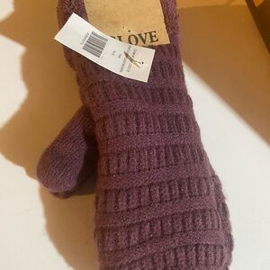 NWT Women's Purple Knit Mittens